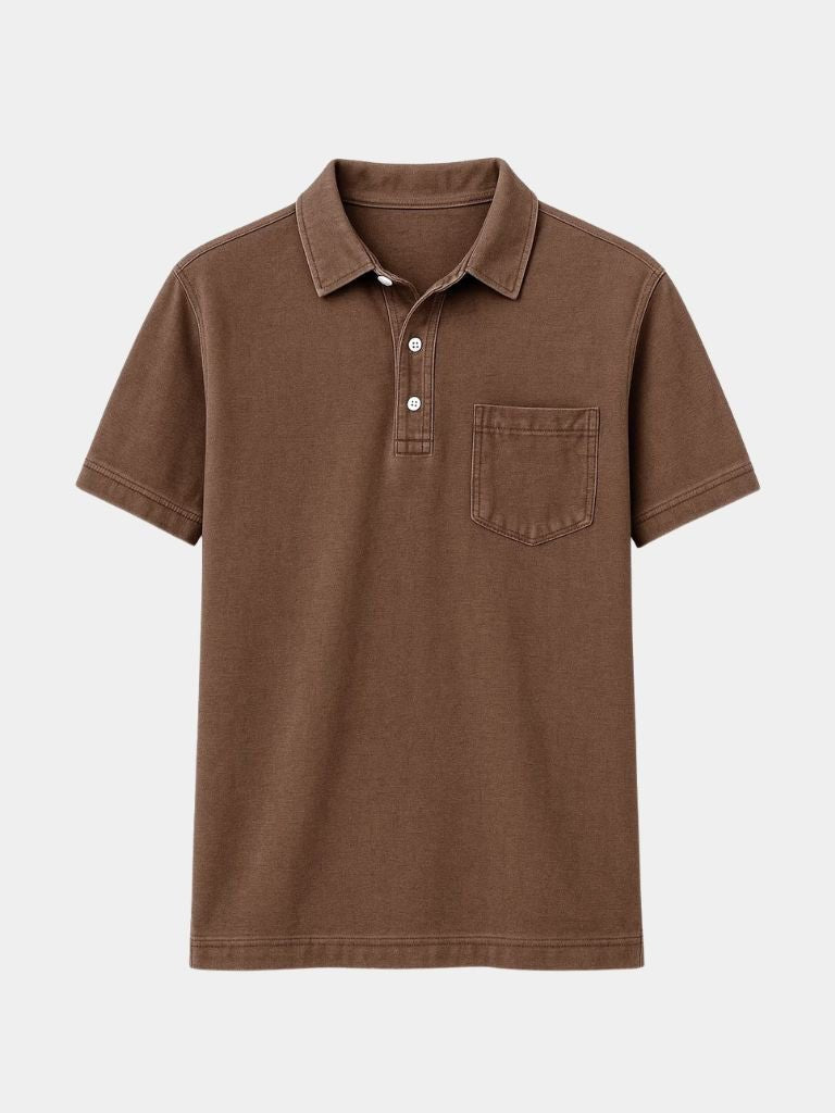 Tobias | Polo met denimlook en borstzak