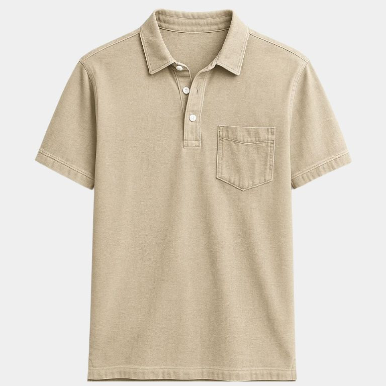 Tobias | Polo met denimlook en borstzak
