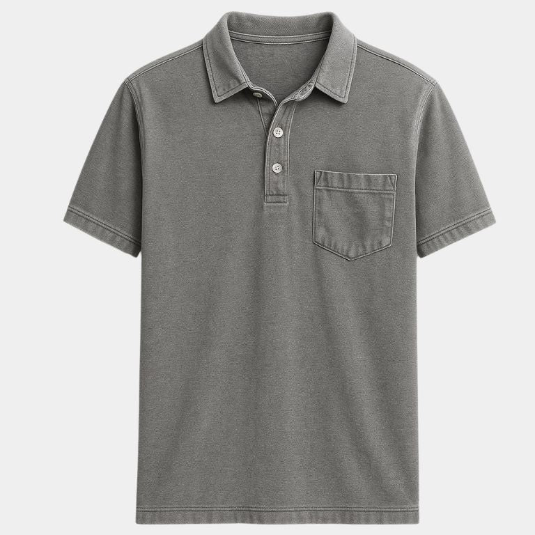 Tobias | Polo met denimlook en borstzak