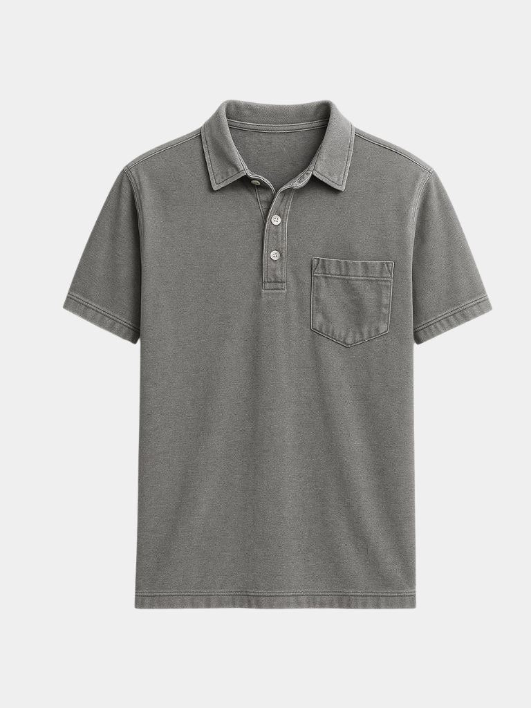 Tobias | Polo met denimlook en borstzak