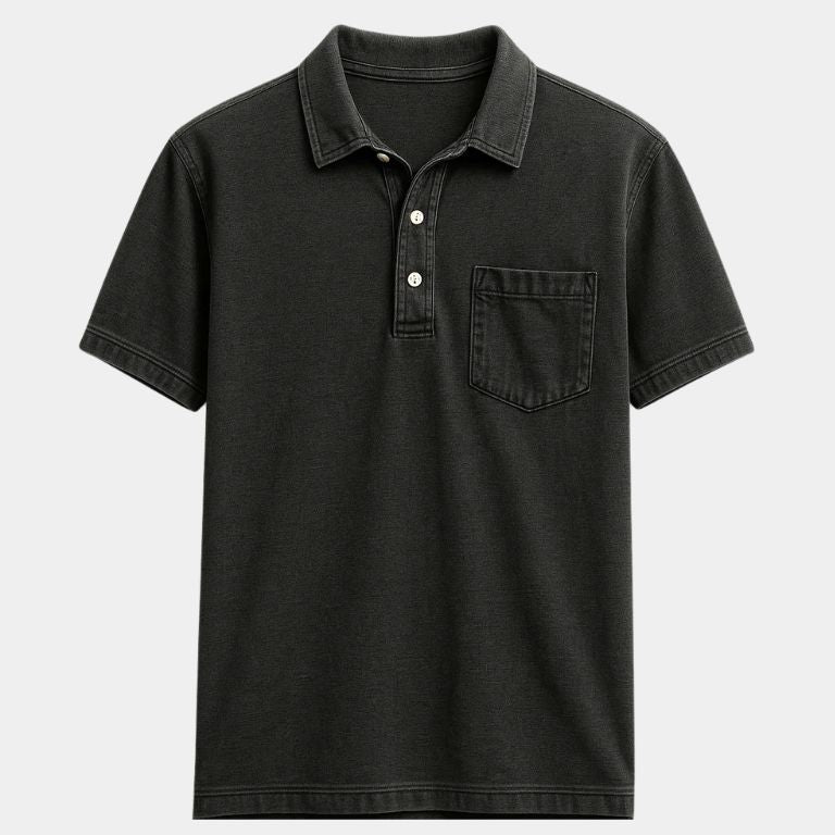 Tobias | Polo met denimlook en borstzak