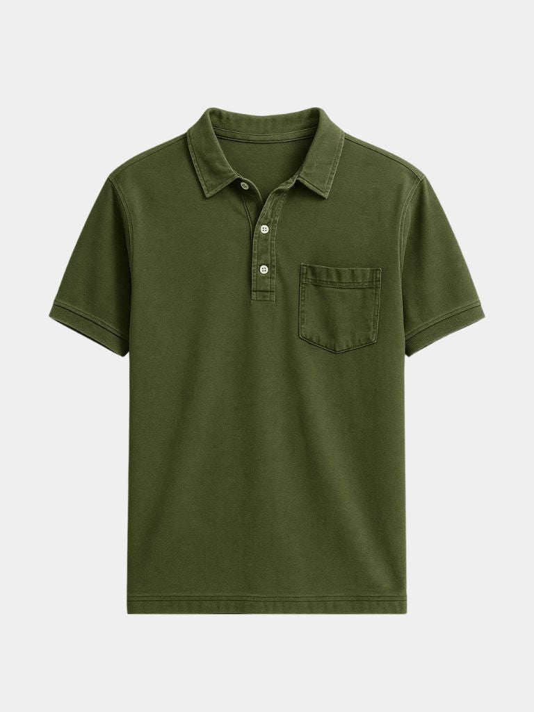 Tobias | Polo met denimlook en borstzak