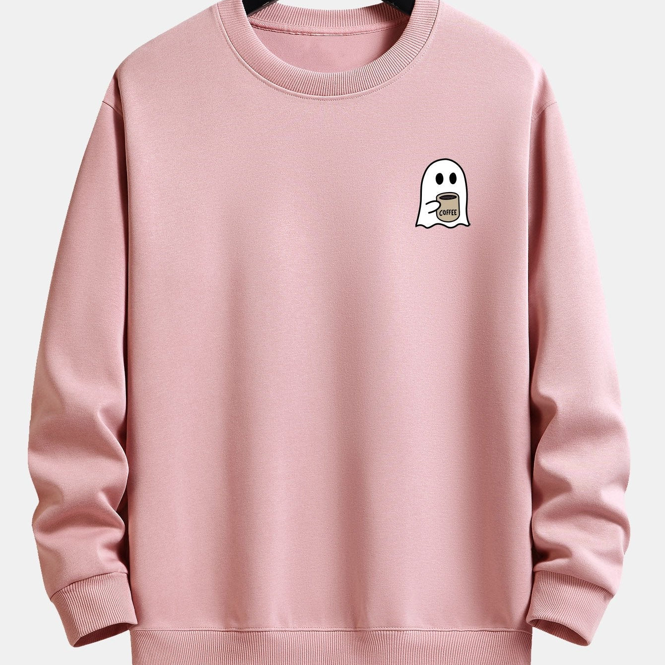 Tom | Sweater met spook- en koffieprint en relaxte pasvorm