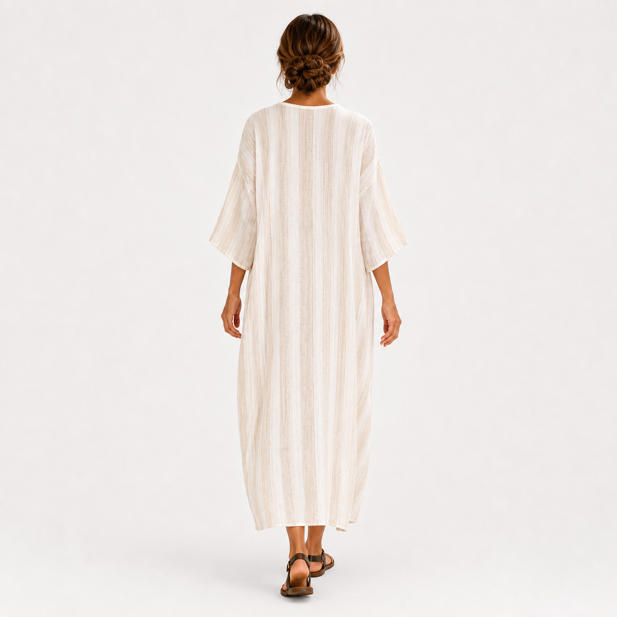 Trees | Witte kaftan met strepen