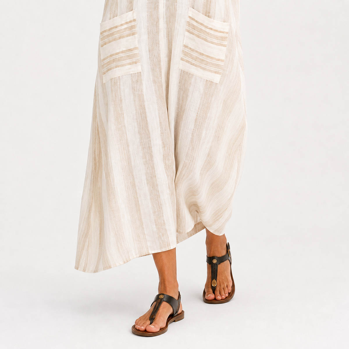 Trees | Witte kaftan met strepen