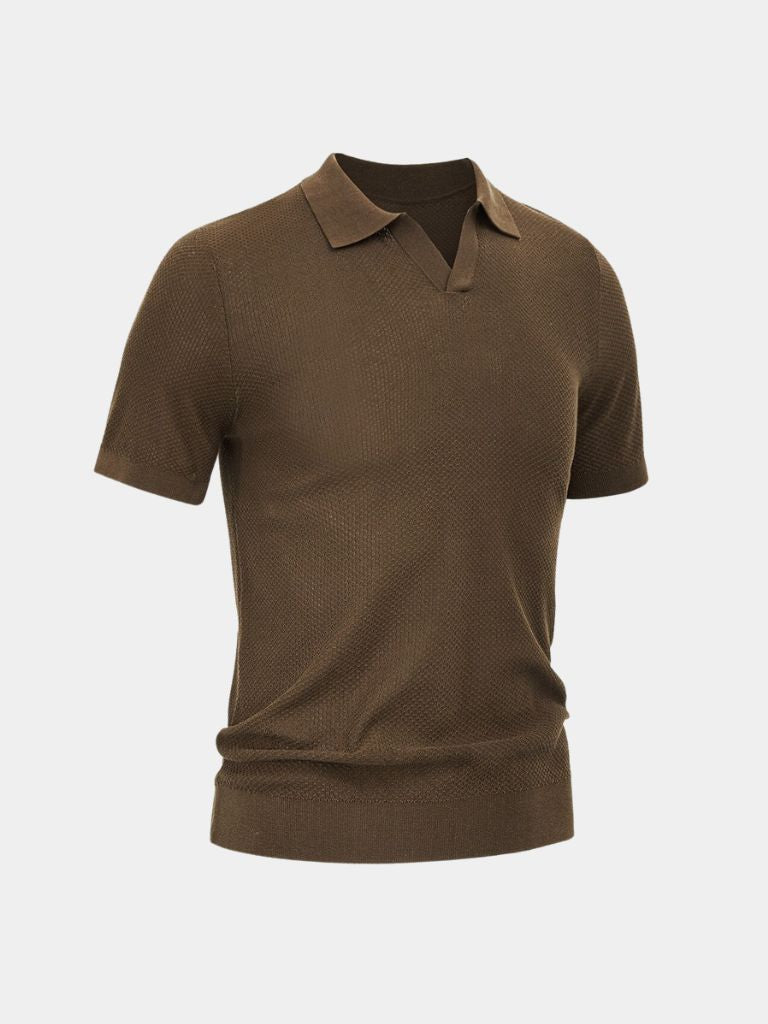 Tristan | Gebreide polo met open revers