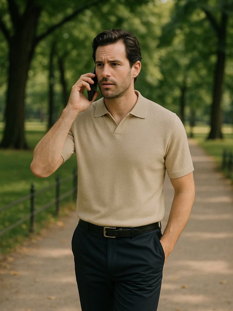 Tristan | Gebreide polo met open revers