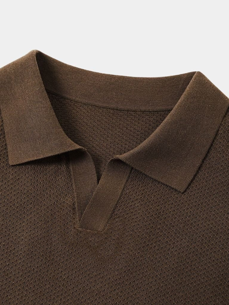 Tristan | Gebreide polo met open revers