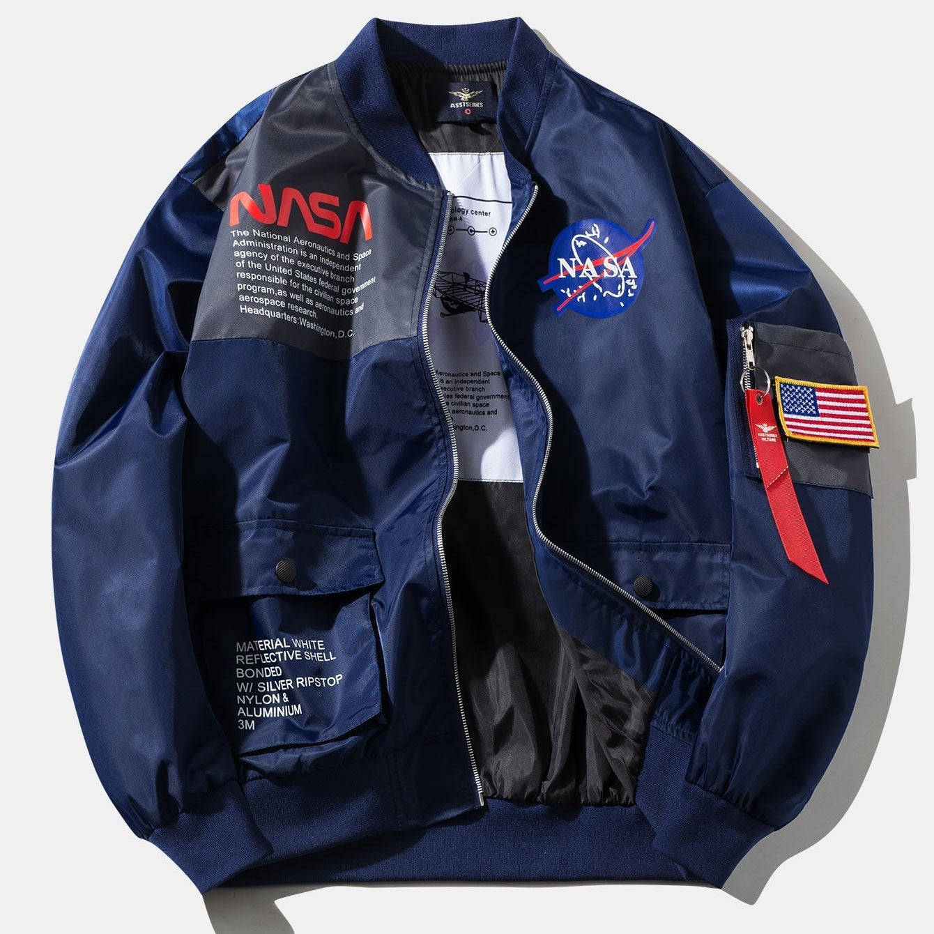 Udo | Oversized bomber jack met nasa-print