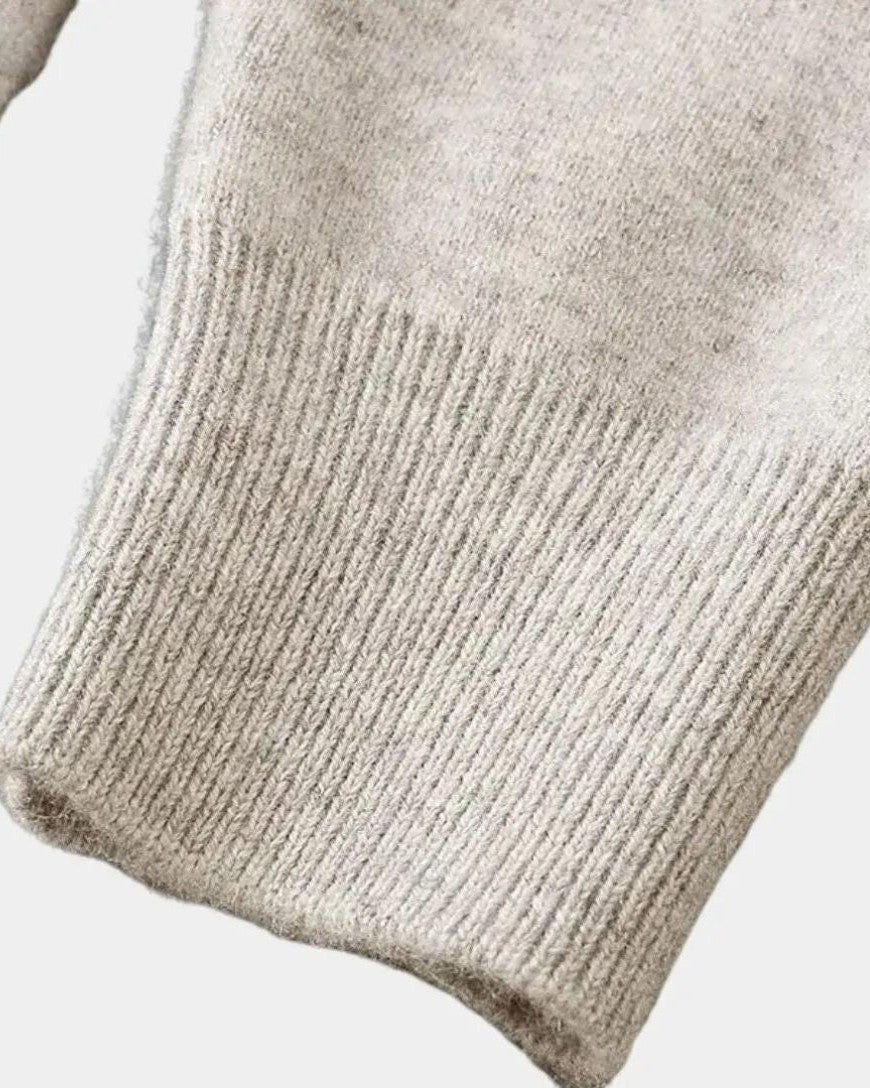 Yde | Beige gebreid vest met knoopsluiting