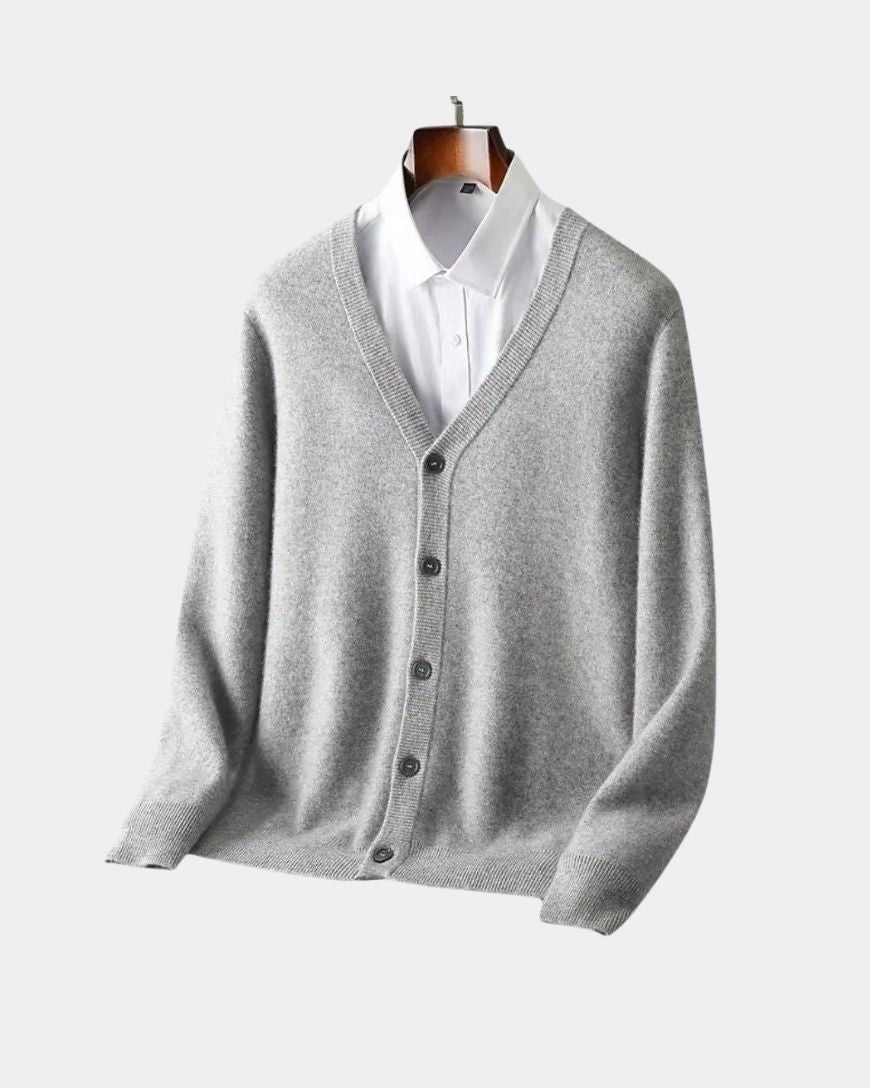Yde | Beige gebreid vest met knoopsluiting