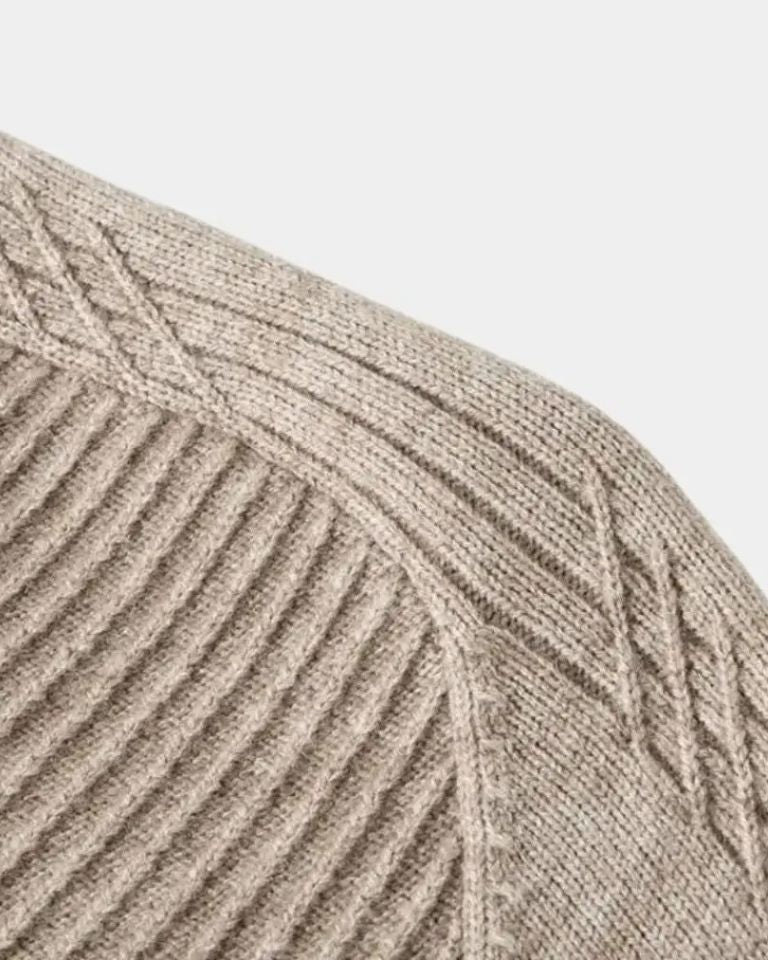 Vincent | Taupe trui met halve rits