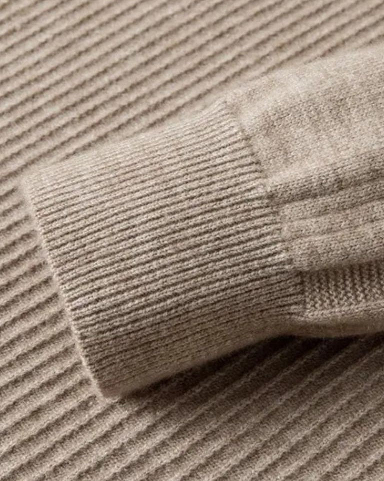 Vincent | Taupe trui met halve rits