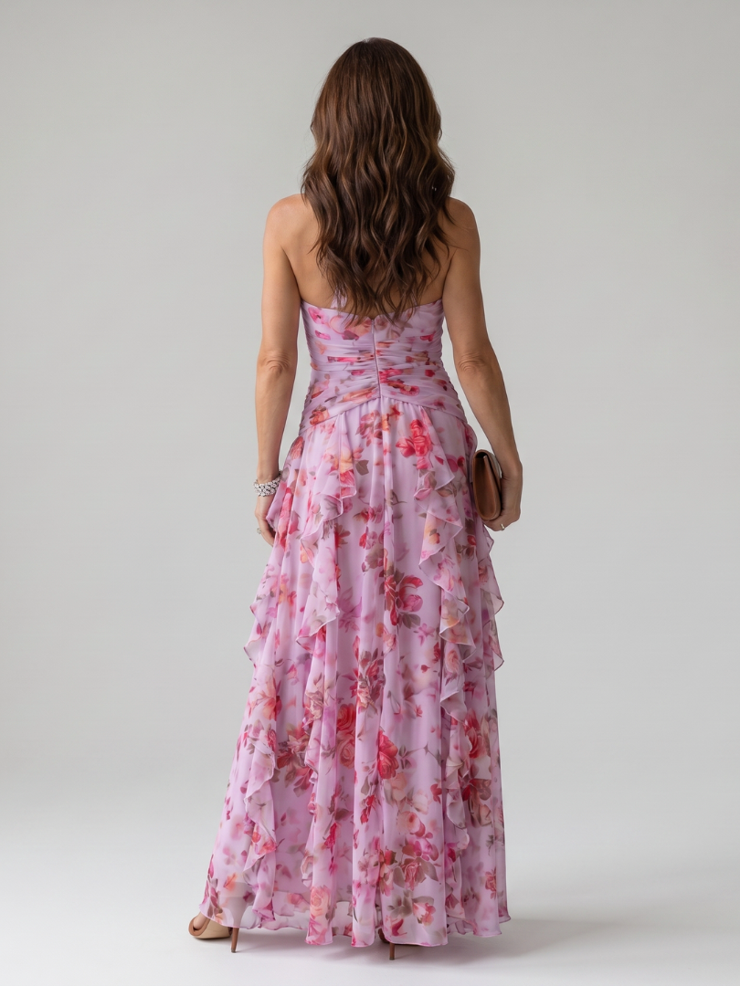 Wendy | Maxi-jurk met bloemenprint in lila