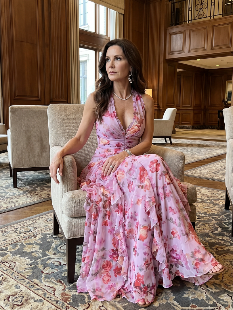 Wendy | Maxi-jurk met bloemenprint in lila