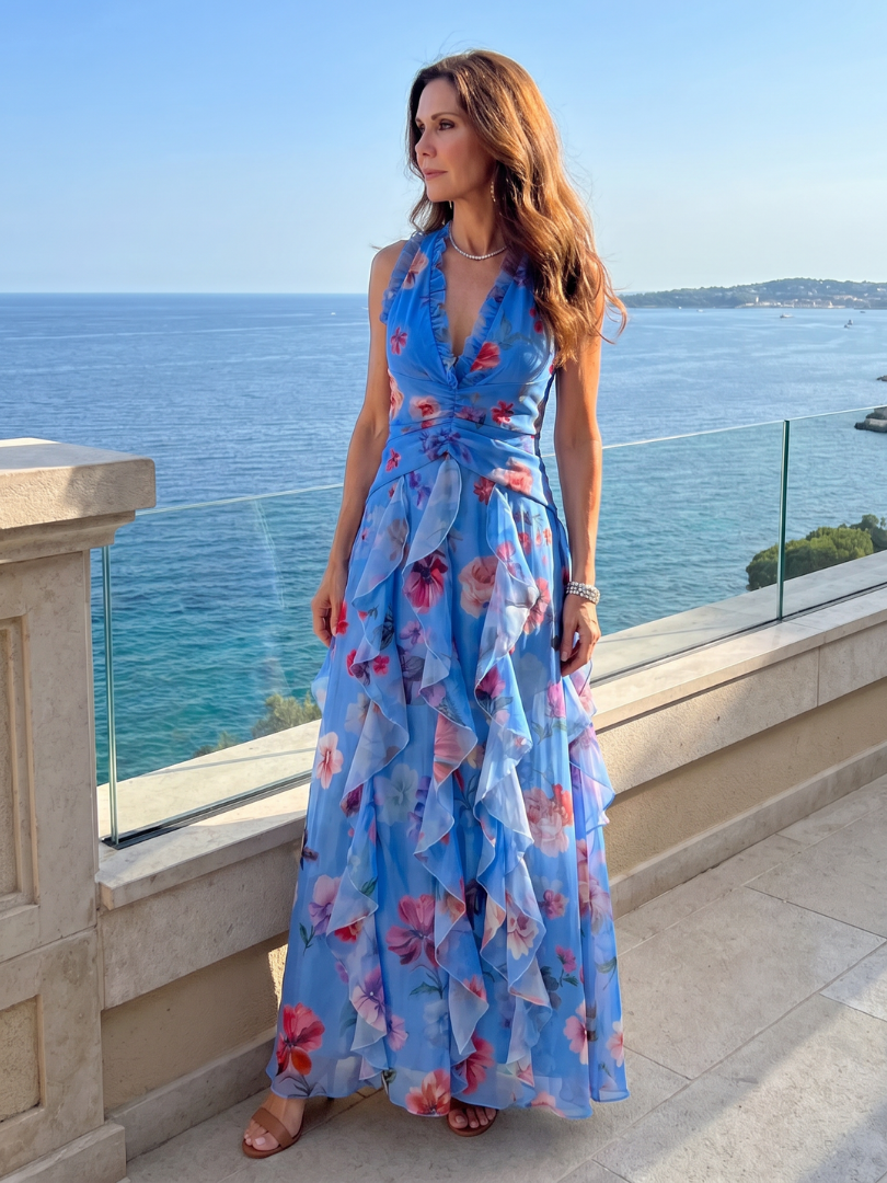 Wendy | Maxi-jurk met bloemenprint in lila