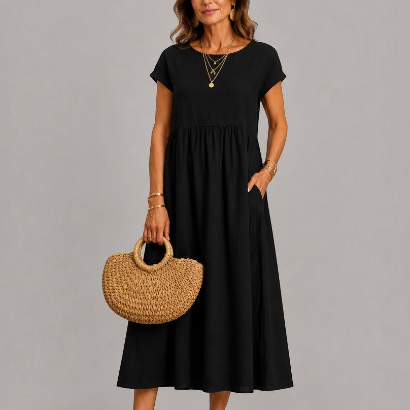 Willy | Witte zomerjurk met linnenlook