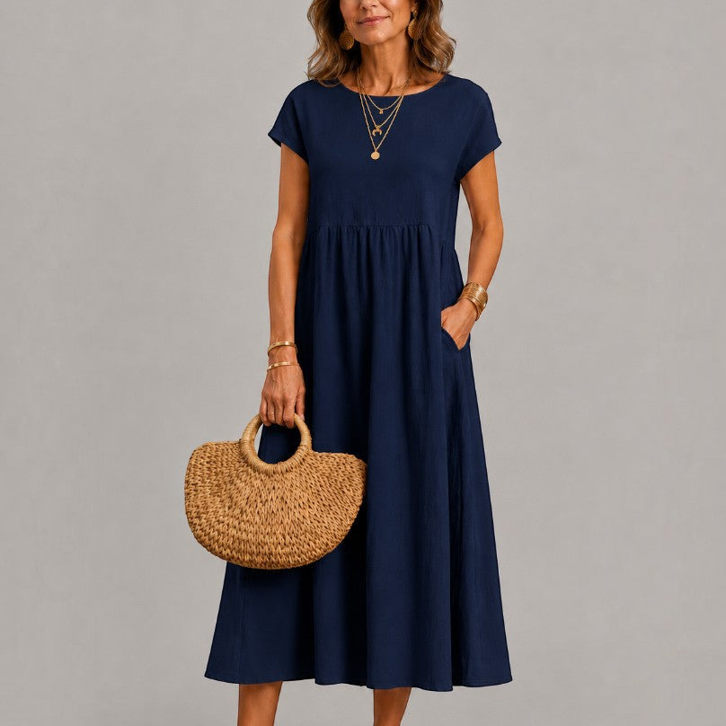 Willy | Witte zomerjurk met linnenlook