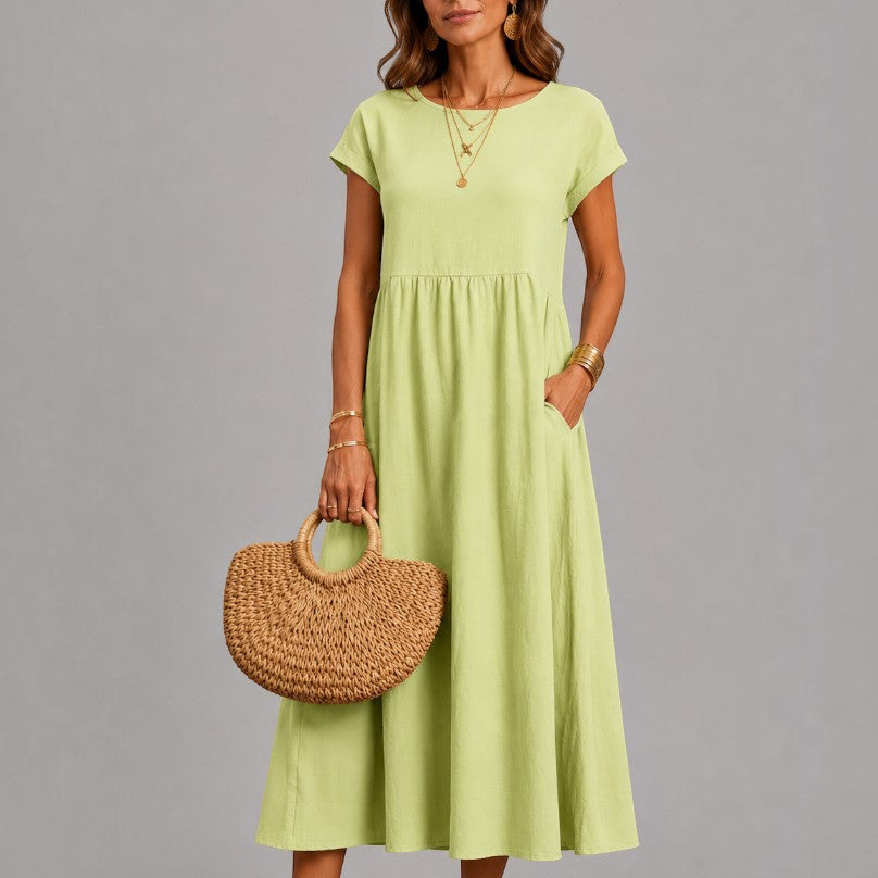 Willy | Witte zomerjurk met linnenlook