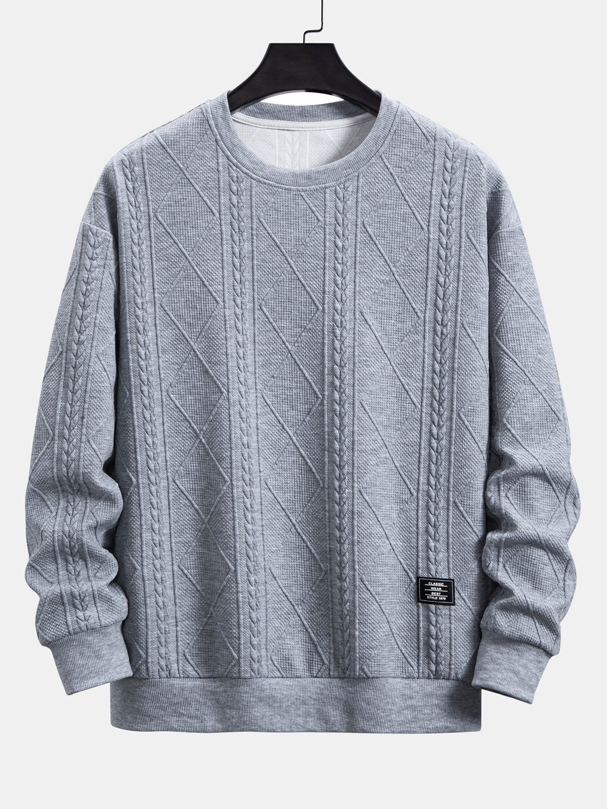 Wout | Sweater met geometrisch jacquarddessin en relaxte pasvorm