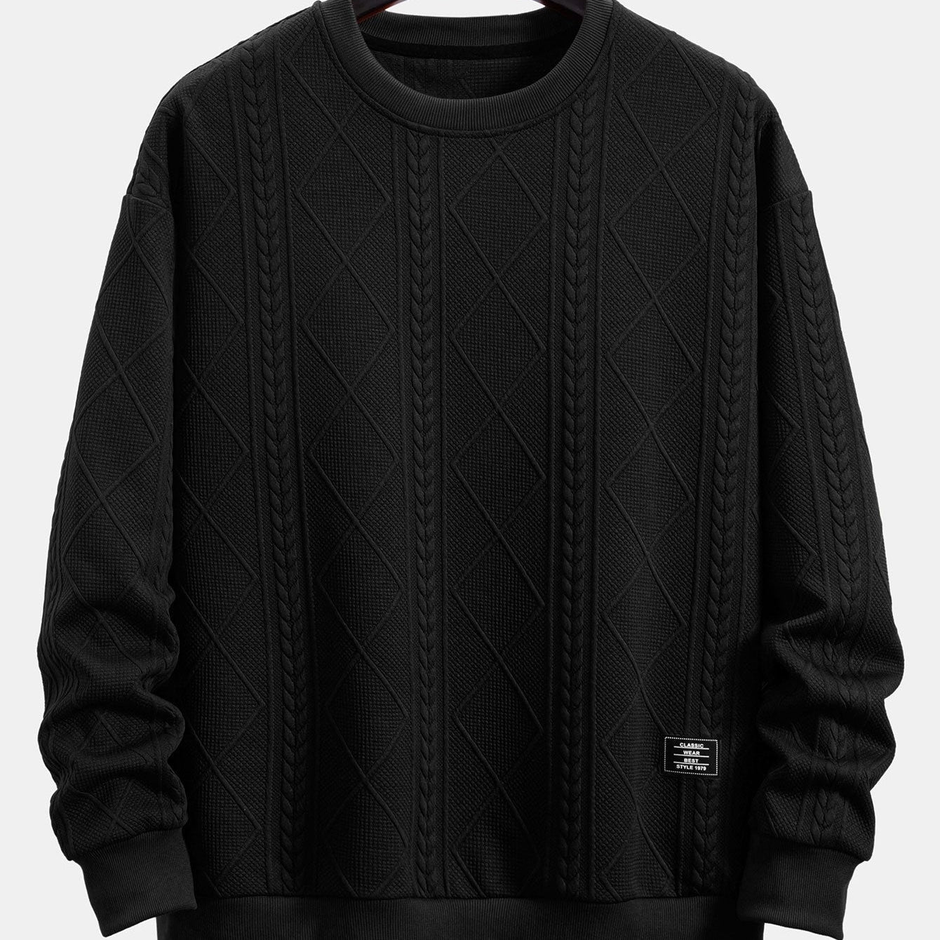 Wout | Sweater met geometrisch jacquarddessin en relaxte pasvorm