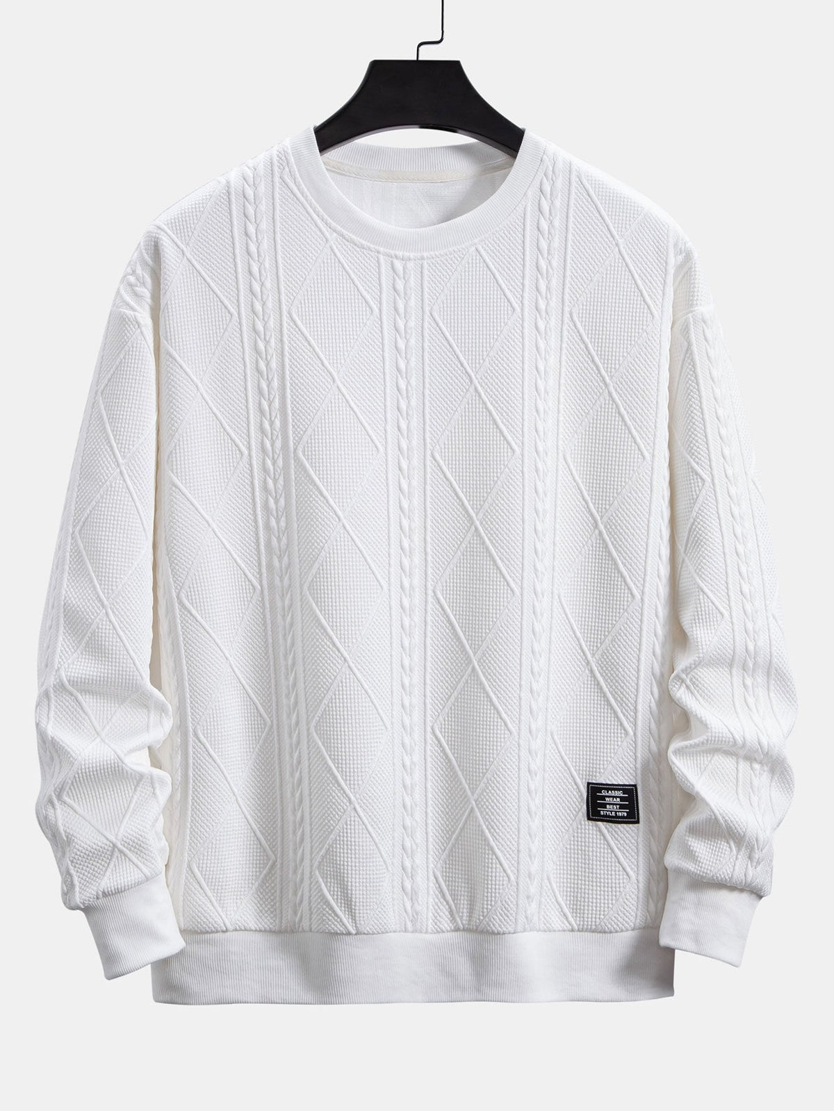 Wout | Sweater met geometrisch jacquarddessin en relaxte pasvorm