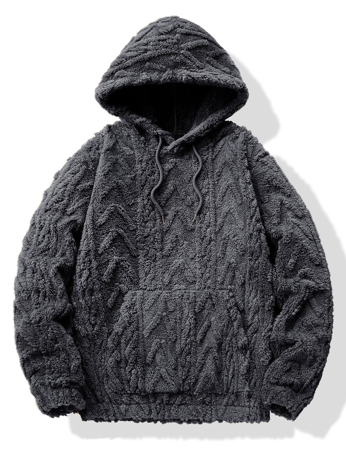 Yme | Teddyhoodie met geometrisch jacquarddessin