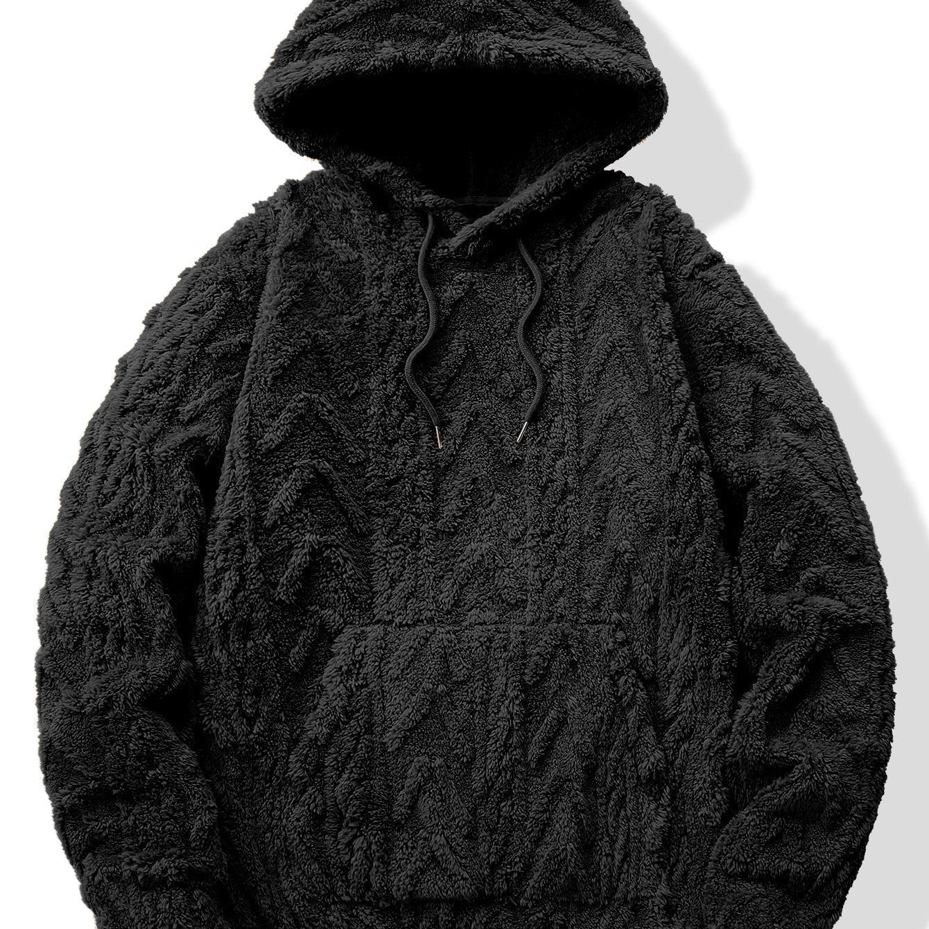 Yme | Teddyhoodie met geometrisch jacquarddessin