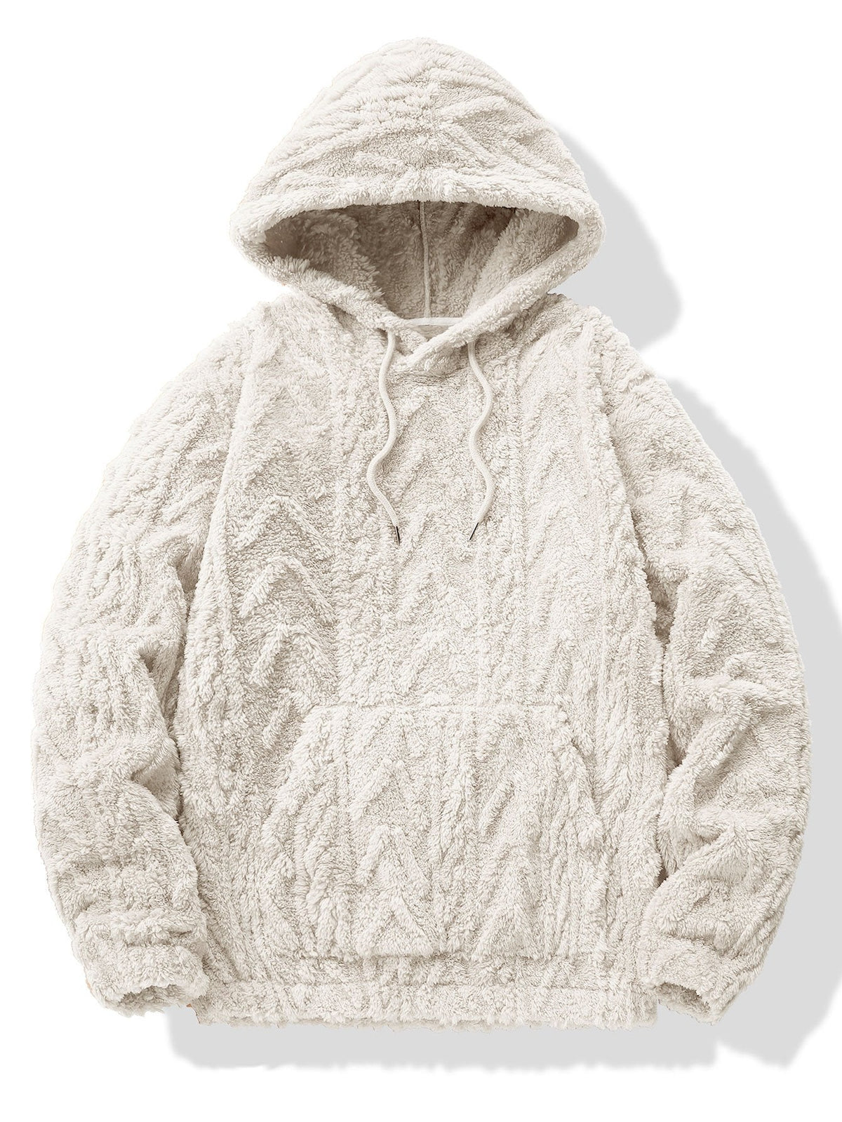 Yme | Teddyhoodie met geometrisch jacquarddessin