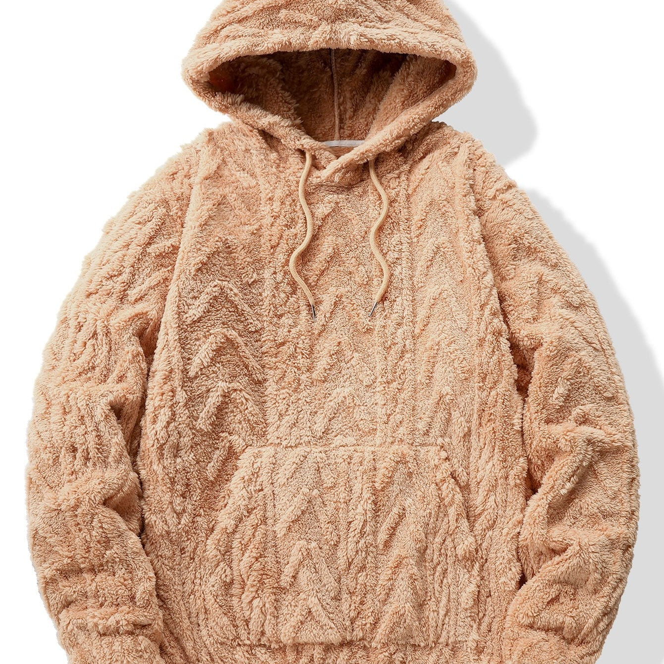 Yme | Teddyhoodie met geometrisch jacquarddessin