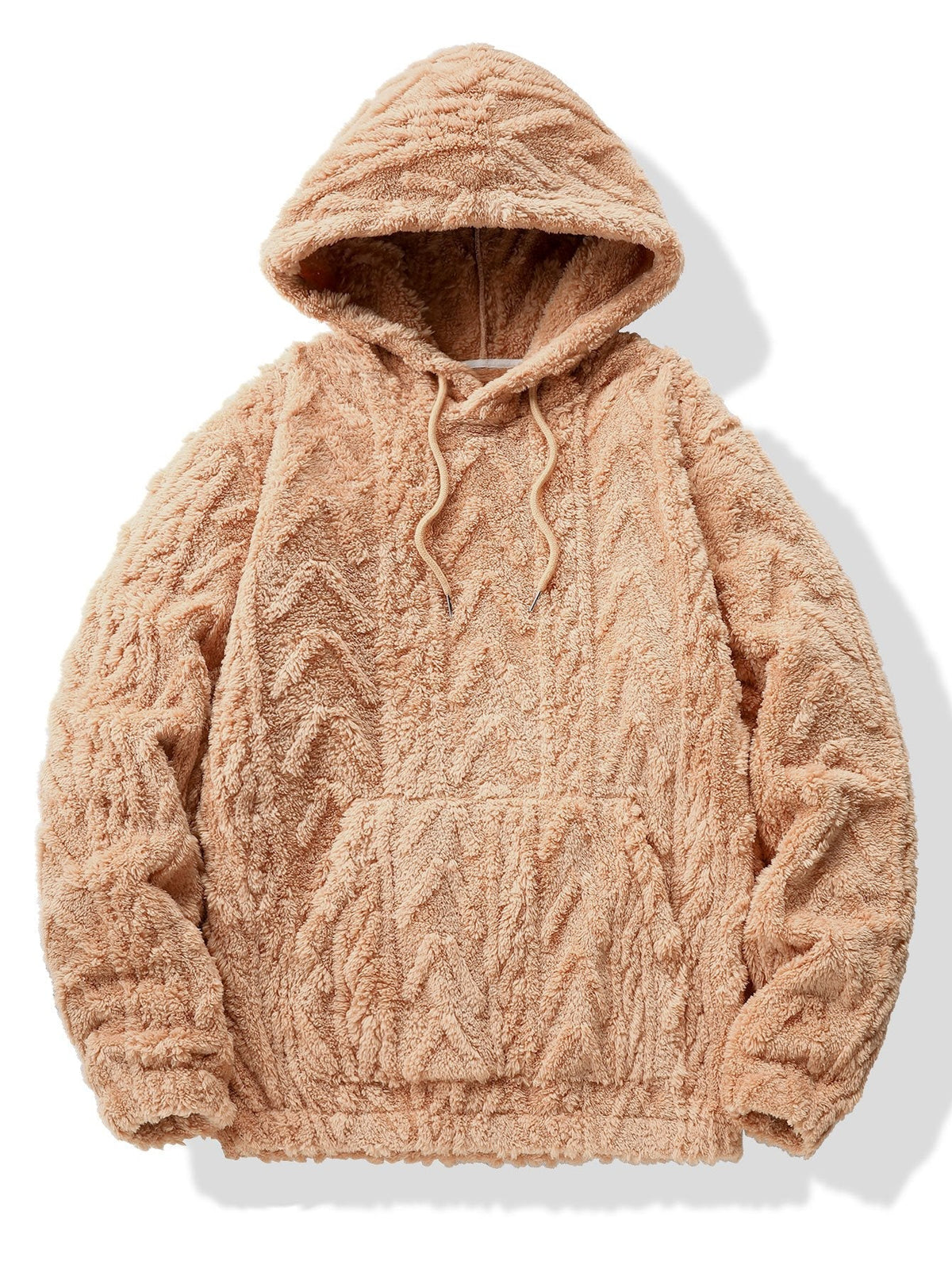 Yme | Teddyhoodie met geometrisch jacquarddessin