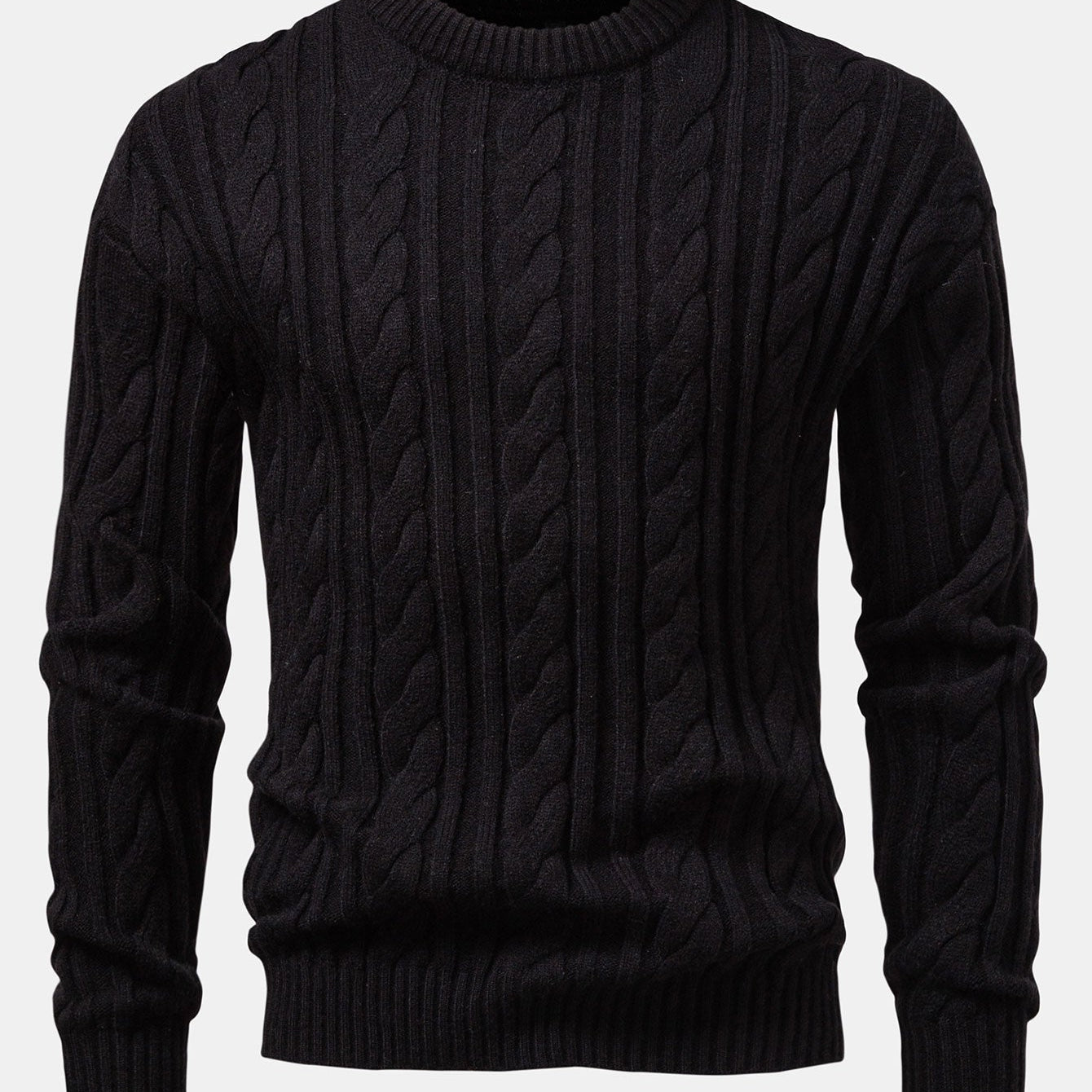 Yorick | Jacquard kabeltrui met ronde hals