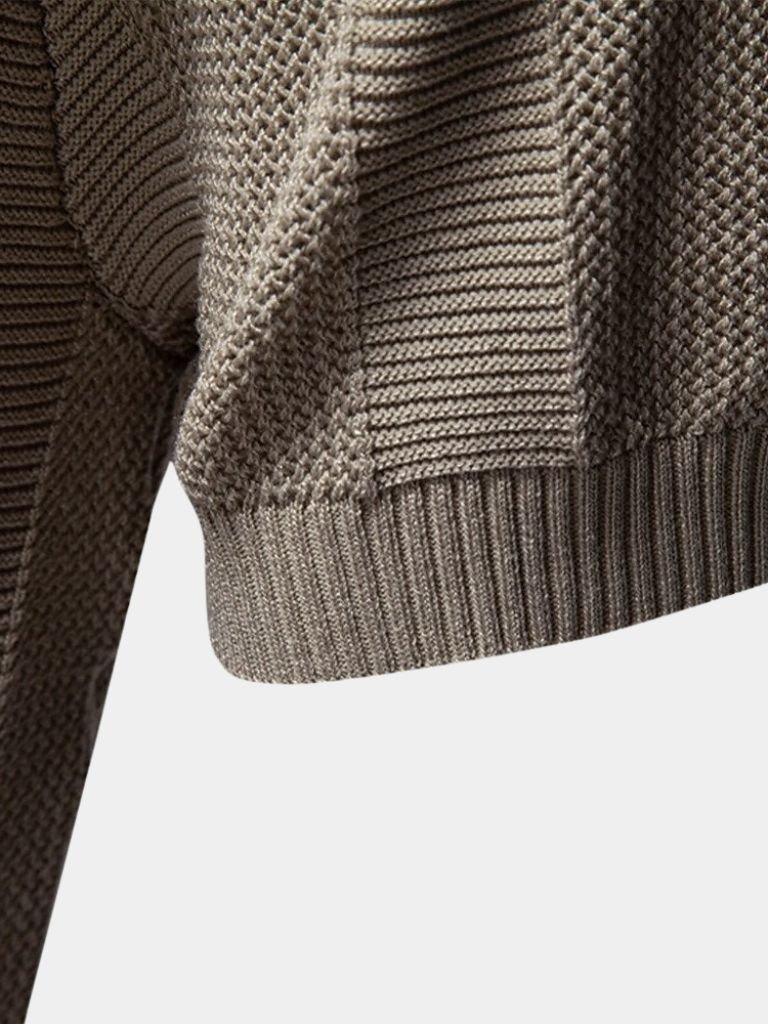 Zeno | Beige gebreide polo met structuur