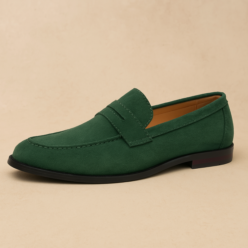 Bruno | Suède penny loafers in old-money stijl