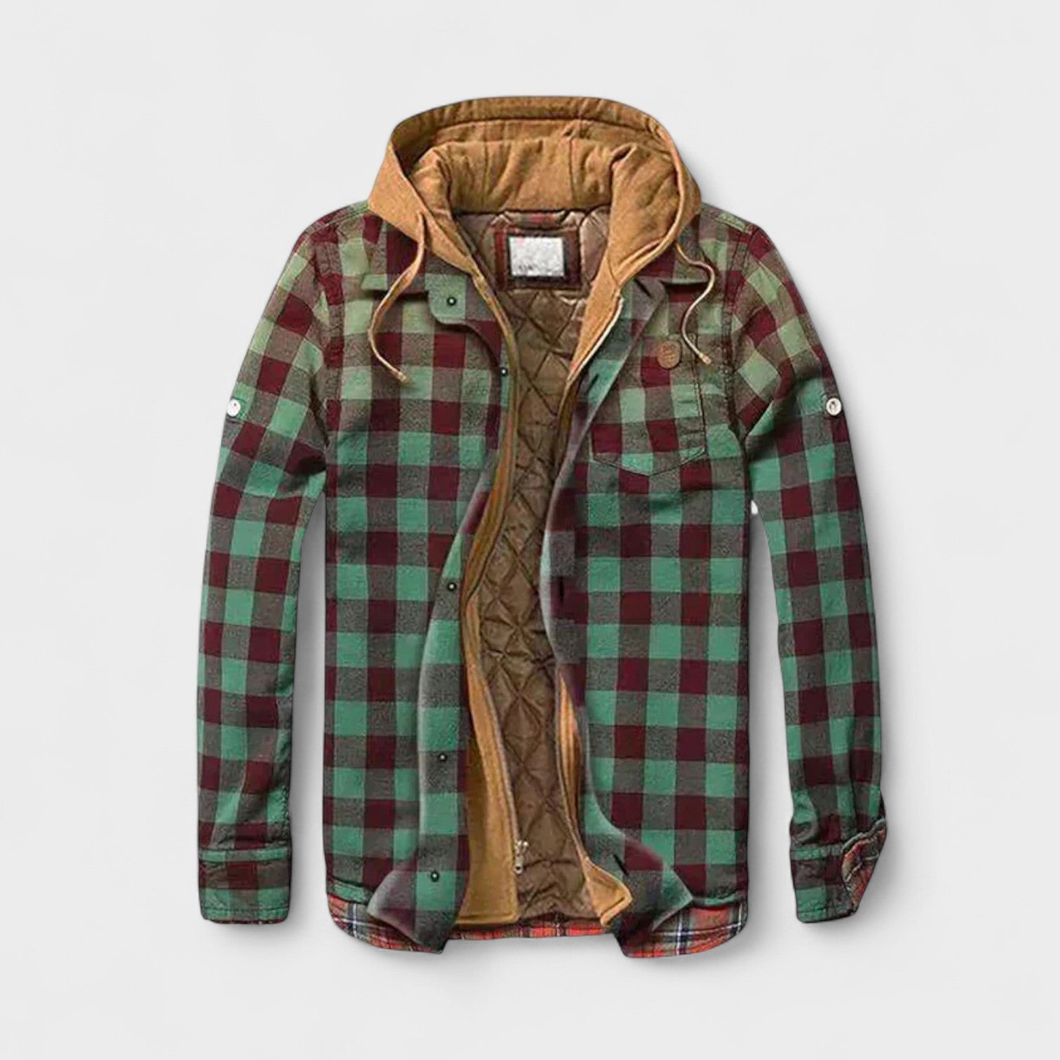 Cas | Blauw geruit jack met capuchon