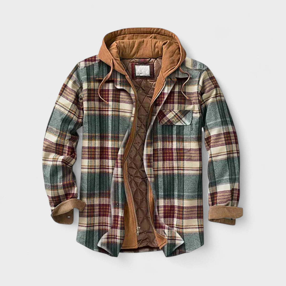 Cas | Blauw geruit jack met capuchon