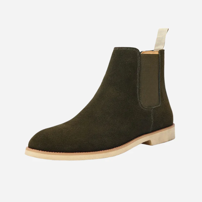 Cees | Beige chelseaboots met suèdelook