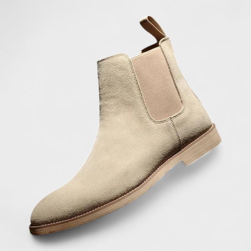 Cees | Beige chelseaboots met suèdelook