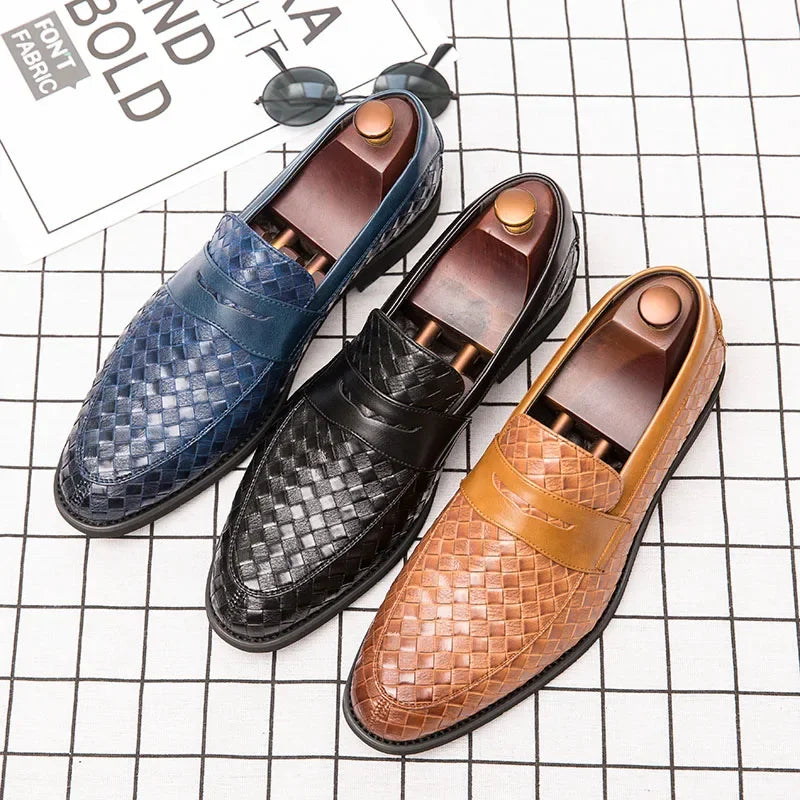 Clemens | Penny loafers van gevlochten leer