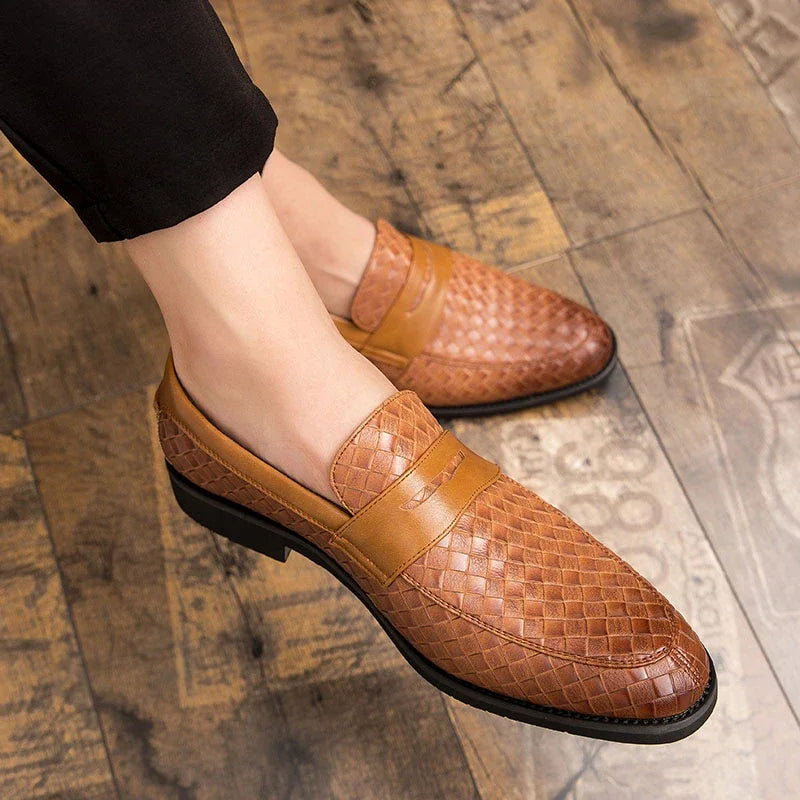 Clemens | Penny loafers van gevlochten leer