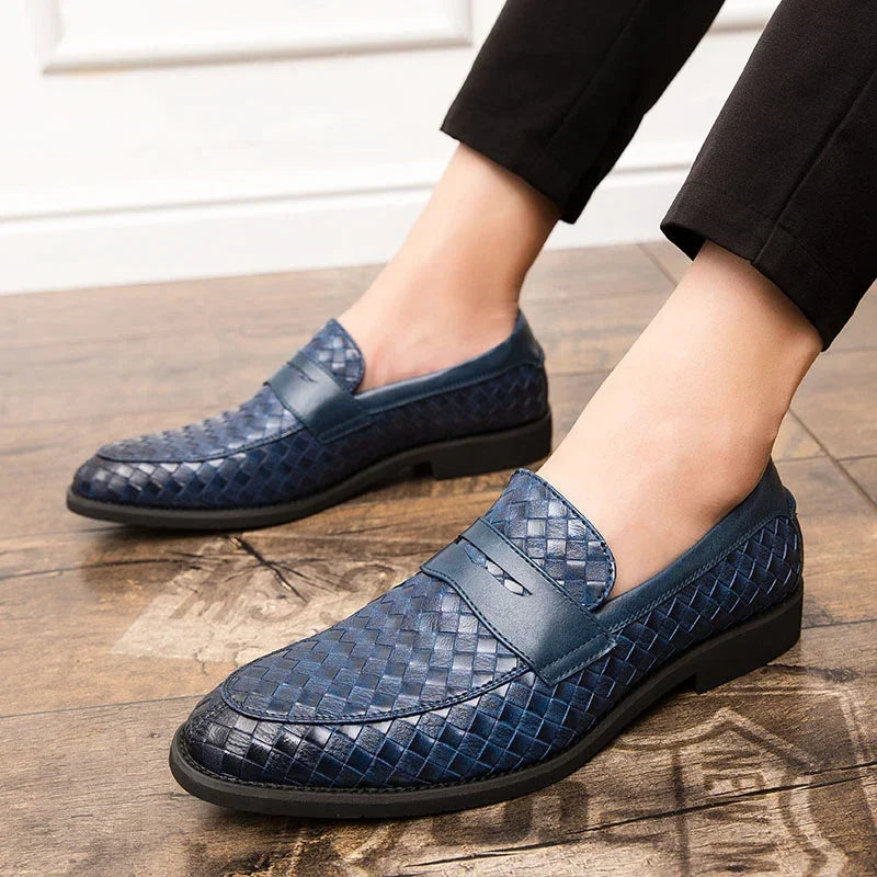 Clemens | Penny loafers van gevlochten leer
