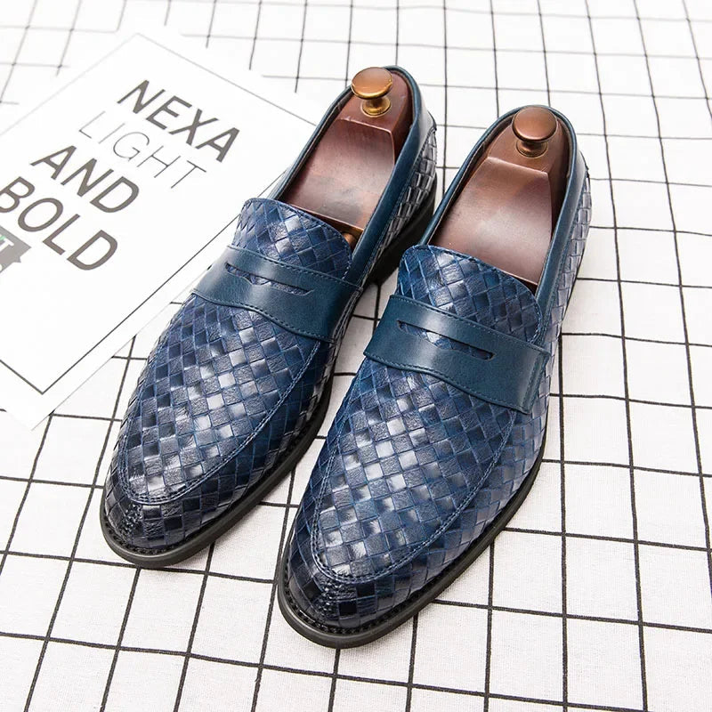 Clemens | Penny loafers van gevlochten leer