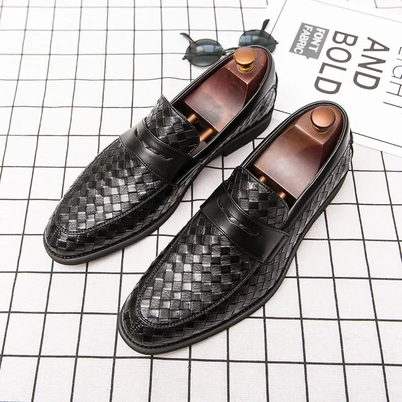 Clemens | Penny loafers van gevlochten leer