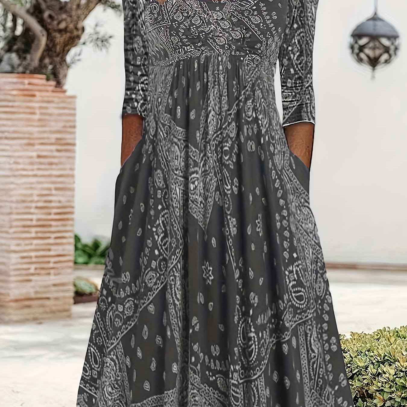 ELOWEN | MIDI JURK MET LANGE MOUWEN CASUAL