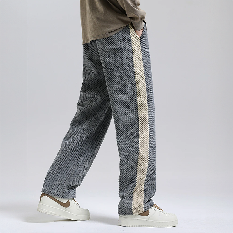 Charlie | Ribcord joggingbroek met zijstreep