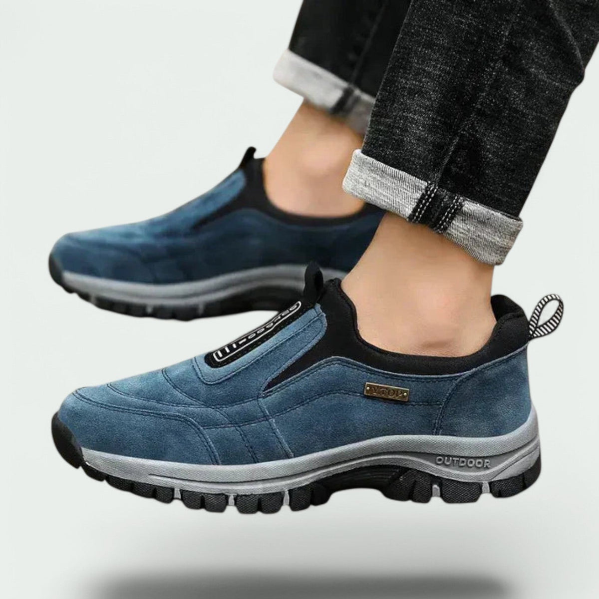 Dean | Blauwe comfortabele instappers