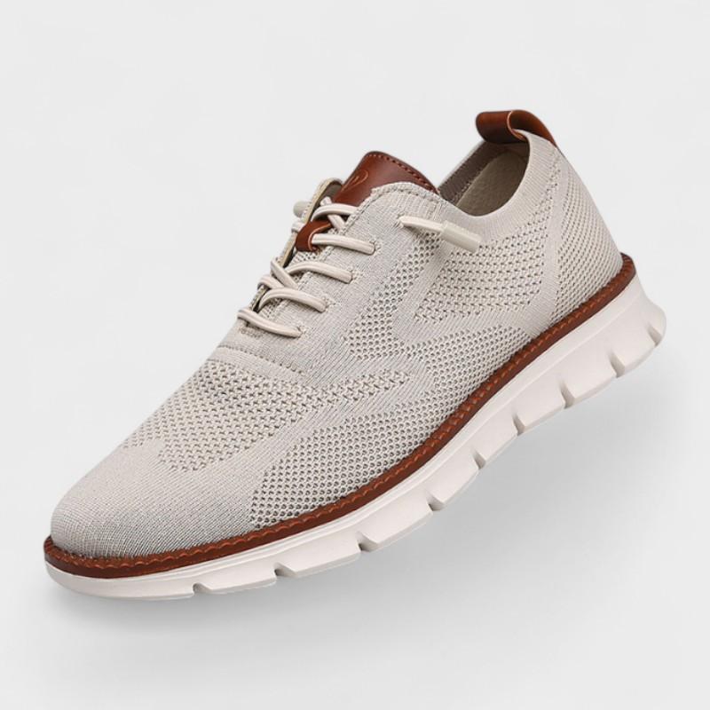 Dirck | Crèmekleurige gebreide sneakers