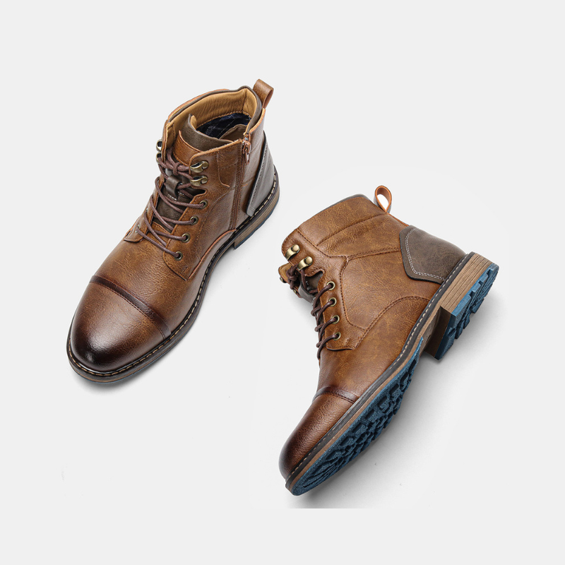 Dries | Grijze casual veterlaarzen