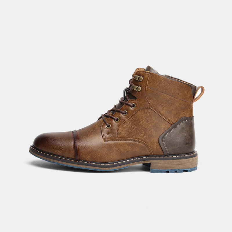 Dries | Grijze casual veterlaarzen