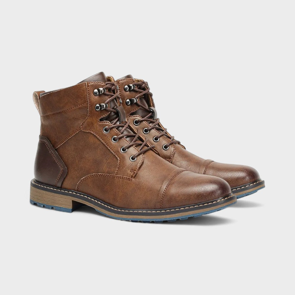 Dries | Grijze casual veterlaarzen